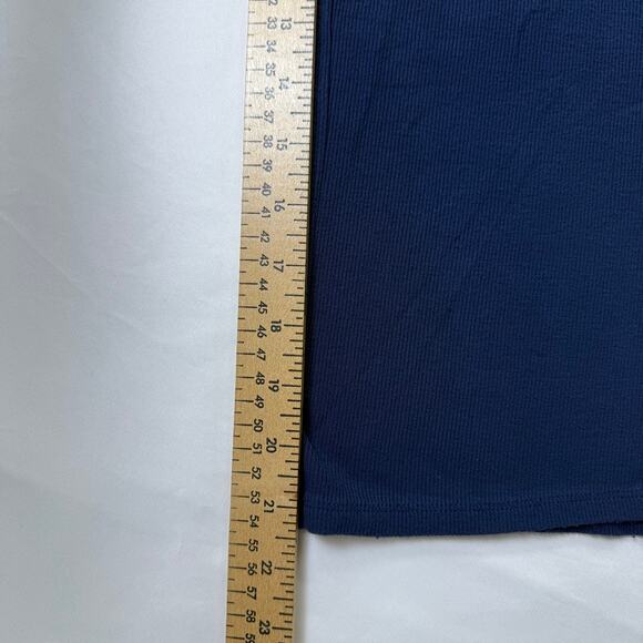 Cozy Earth Bamboo Rib-Knit Wide Leg Rib Lounge Pants Navy Blue Size Large - Picture 6 of 7